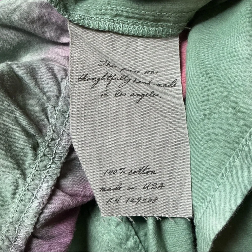 Raquel Allegra Daydream Top Size S Sleeveless Fantasy Tiger Tie Dye Green Purple - Picture 13 of 16